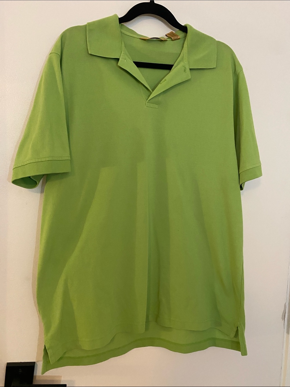 Roundtree & Yorke Gold Label Performance Pique Lime Green Golf Polo Shirt Men’s